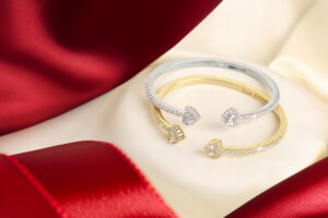 DiamonFlash® Baguette Heart Bangles Warren James