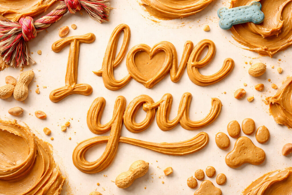 Peanut butter love with dog treats