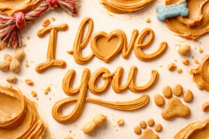 Peanut butter love with dog treats