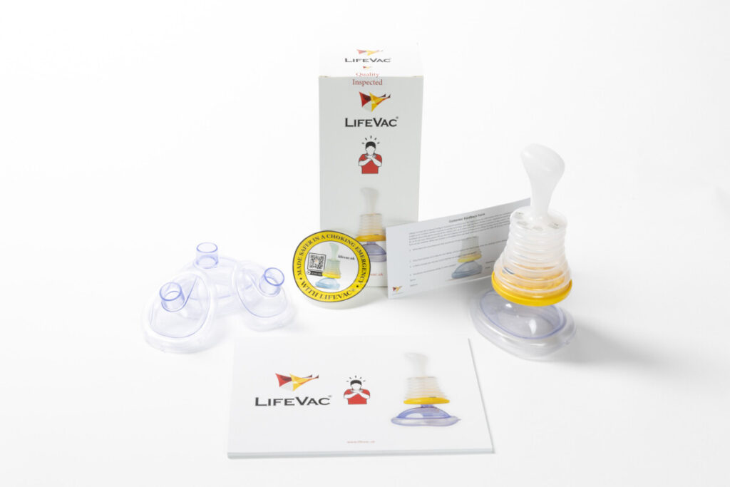 LiveVac safety device product shoot on white backdrop at their facility in South Molton, North Devon.